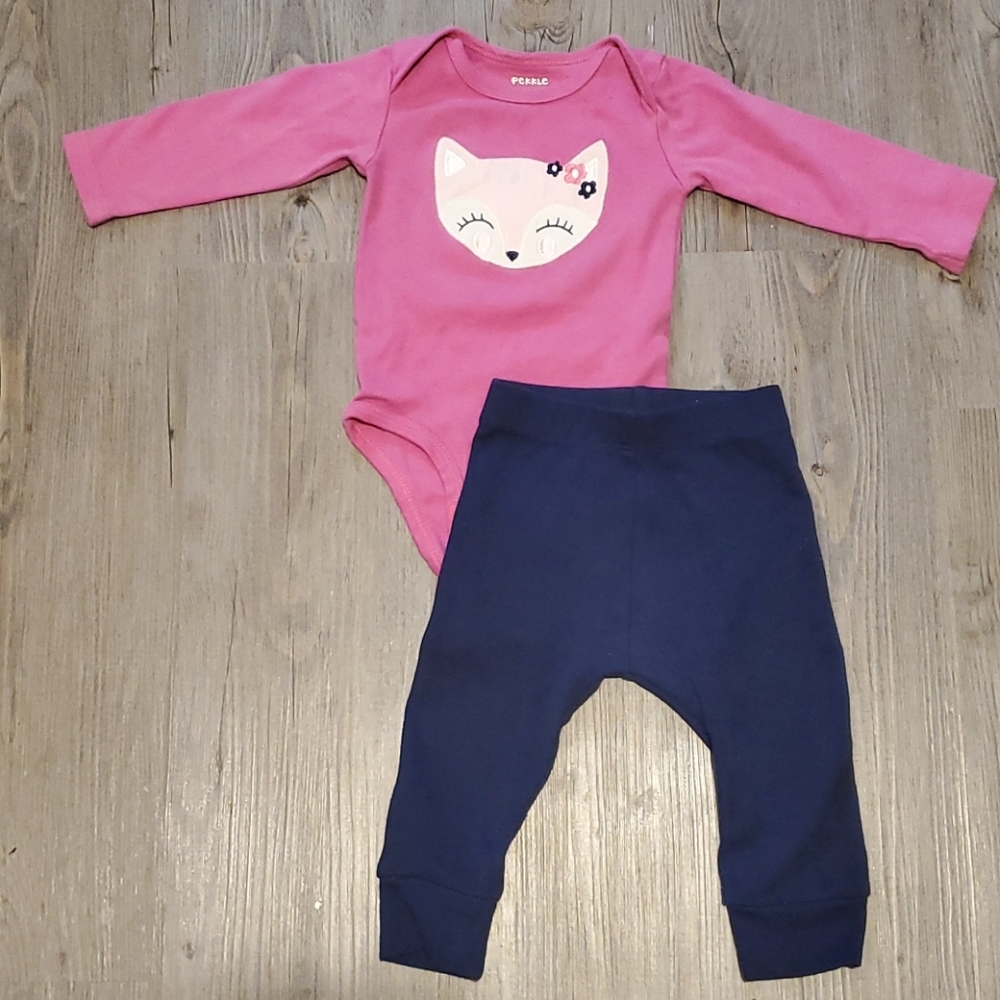💚 Pekkle | Baby Girl 2-Piece Outfit | Pink | 9M